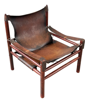Mid-Century Buffalo Leather Safari Chair by Arne Norell, Scandinavia, 1950s
