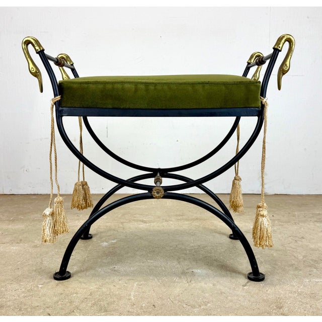 Mid 20th Century Vintage Maison Jansen Style Vanity Bench For Sale - Image 5 of 12