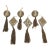 Set of 6 Embellished Gold, Taupe & Bronze Tassel Christmas Ornaments For Sale