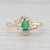 Modern 0.42ctw Pear Emerald Diamond Halo Ring 14k Yellow Gold Size 5.25 Engagement For Sale - Image 3 of 9