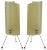 Brass Tripod Night Lights with Beige Acrylic Glass Shade, 1950s, Set of 2 For Sale