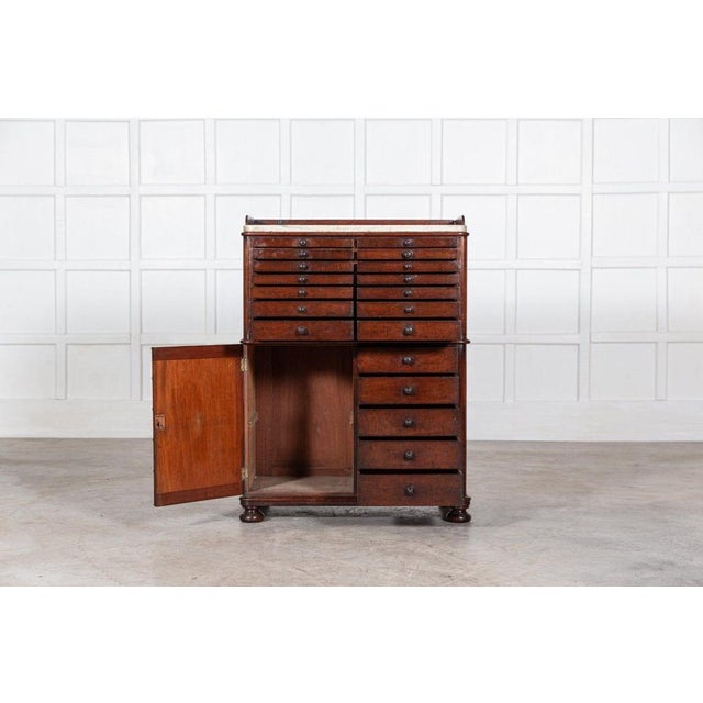 19th Century English Mahogany & Marble Top Collectors Cabinet, 1860s For Sale - Image 6 of 18