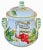 Charming hand painted cookie jar, decorated with a brightly colored fruit motif. Made in Italy.