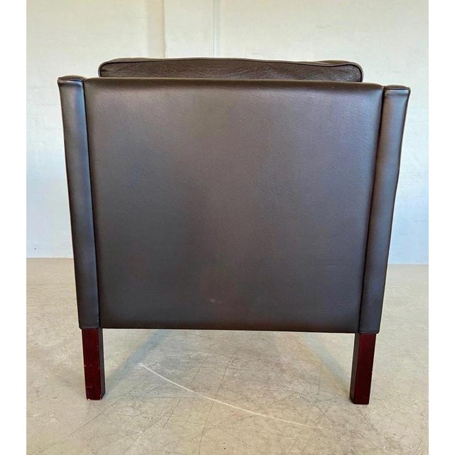 Set of Vintage Danish Brown Leather Lounge Chair and Ottoman from Stouby, 1970s For Sale - Image 14 of 18