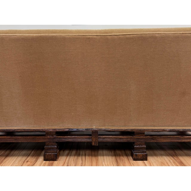 Early 20th C European Carved Wood Mohair Down Cushion Sofa For Sale - Image 10 of 11