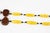 2000 - 2009 Angela Caputi Extra-Long Necklace Faux-Wood and Textured Yellow Resin Beads For Sale - Image 5 of 12