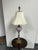 Vintage Traditional Fenton Cranberry Opalescent Coin Dot Art Glass Table Lamp For Sale - Image 4 of 12