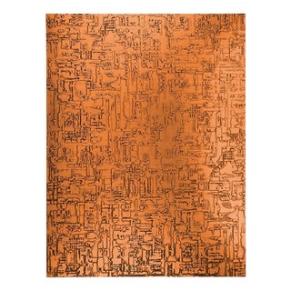 Large Wall Object in Etched and Patinated Copper, 1960s For Sale