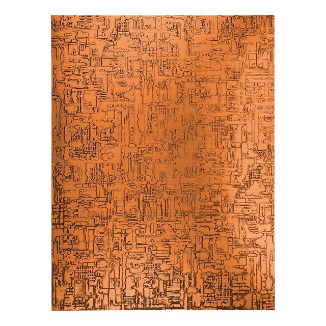 Large Wall Object in Etched and Patinated Copper, 1960s For Sale