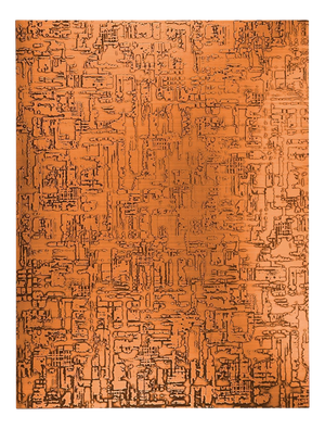 Large Wall Object in Etched and Patinated Copper, 1960s