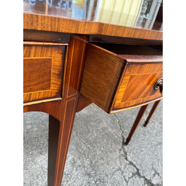 Late 20th Century English Banded Mahogany Sideboard For Sale - Image 12 of 12