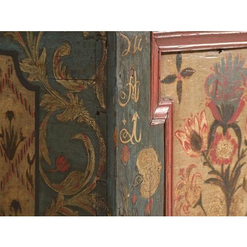 18th Century Antique Marriage Chest in Painted Pine, Central Europe, 1775 For Sale - Image 5 of 18