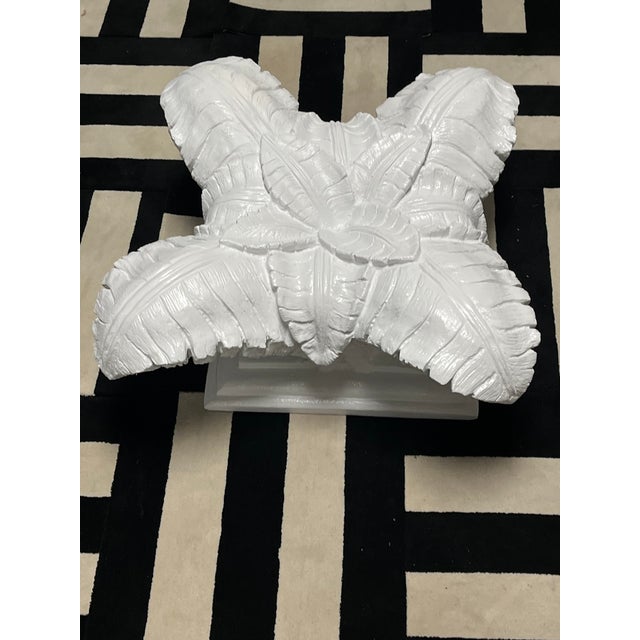 Serge Roche Vintage Like Serge Roche Hollywood Regency Palm Leaf Coffee Table Pedestal For Sale - Image 4 of 12