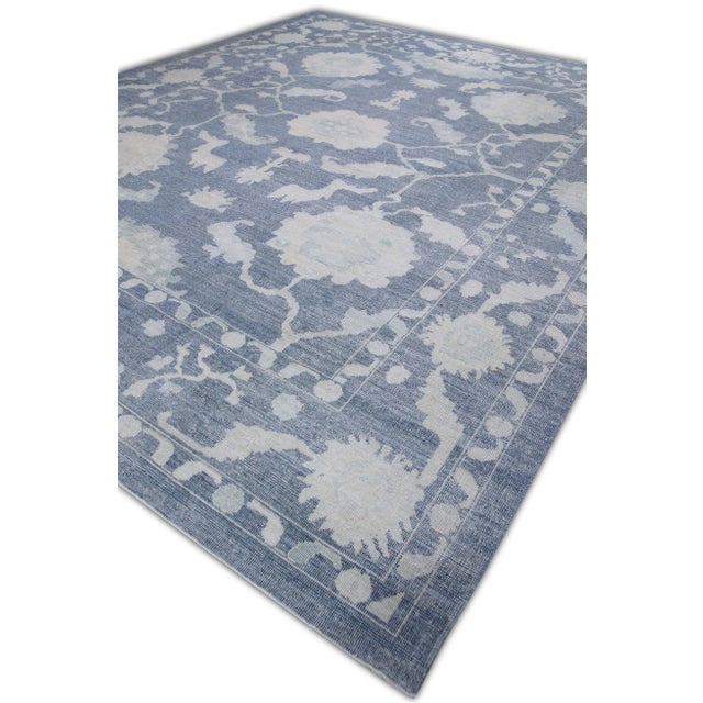 Modern Handmade Turkish Oushak Rug 12'3"x15'1" For Sale - Image 4 of 8