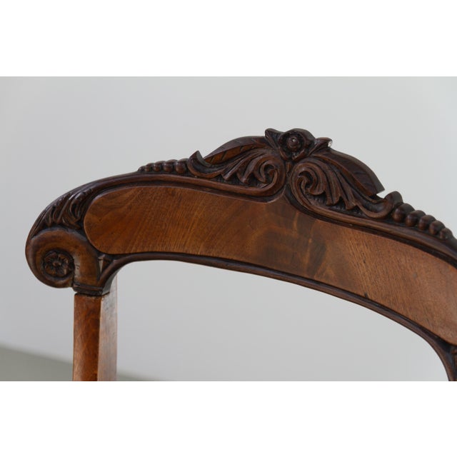 Danish Art Nouveau Chairs with Floral Needlepoint Seats, 1900s, Set of 2 For Sale - Image 3 of 18