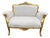 Late 20th C French Louis XVI Off-White Velvet Gilt Beech Settee 1pc For Sale
