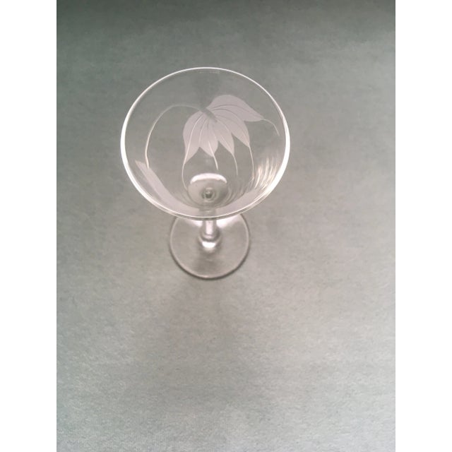Glass Late 20th Century Floral Frosted Glass Liqueur Glasses- Set of 4 For Sale - Image 7 of 13