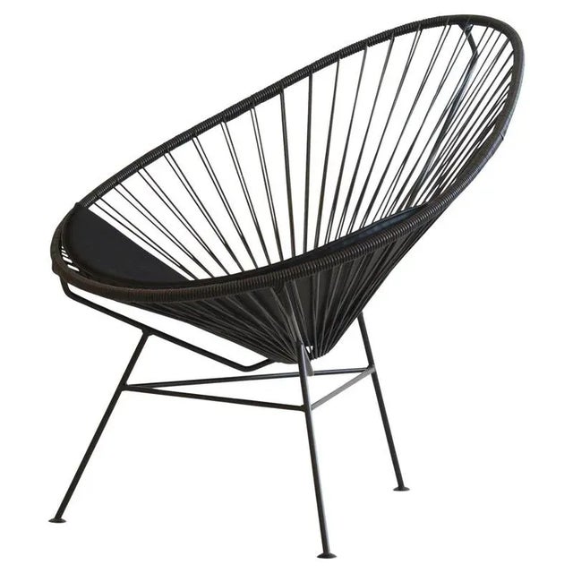 Black Black Acapulco Chair with Black Cushion by OK Design For Sale - Image 8 of 8