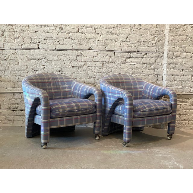 Textile 1980s Postmodern Sculptural Arc Chairs - a Pair For Sale - Image 7 of 9