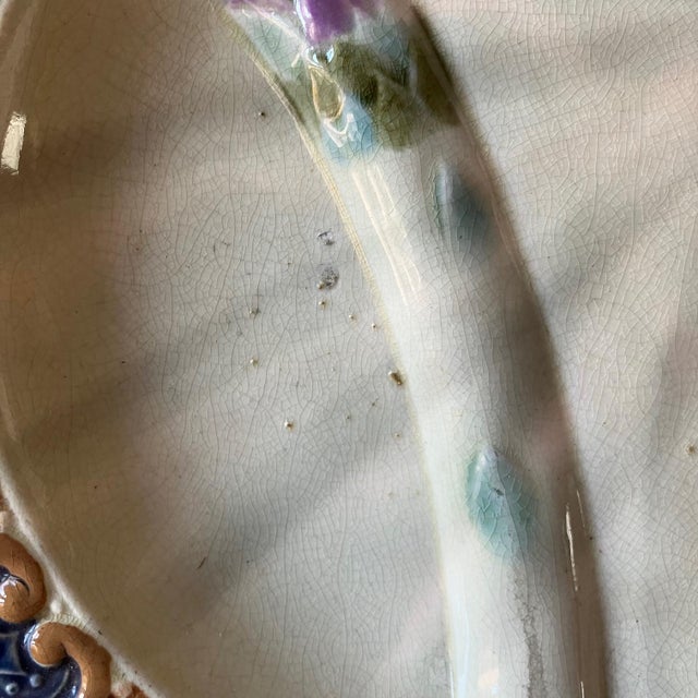 Cream Wasmuel Majolica Asparagus Plates, 1890s, Set of 4 For Sale - Image 8 of 11