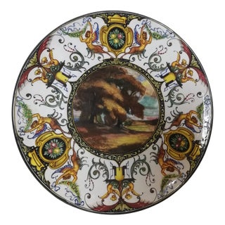 Hand-Painted Display Plate from Riccardo Gatti, Italy, 1950s For Sale