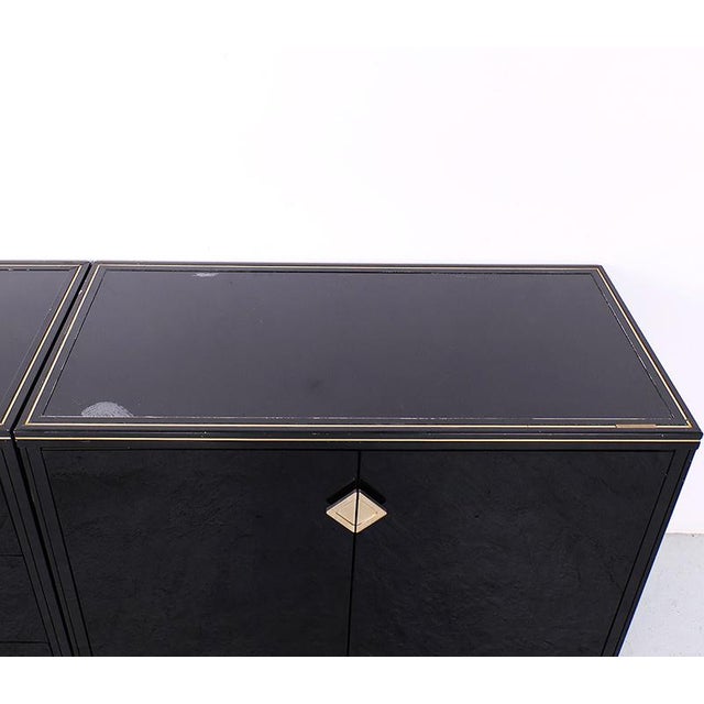 Black Lacquered Cabinets by Pierre Vandel, 1970s, Set of 2 For Sale - Image 16 of 18