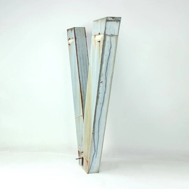 Large Vintage Industial Czechoslovakian Letter V in Zinc, 1950s For Sale - Image 4 of 7