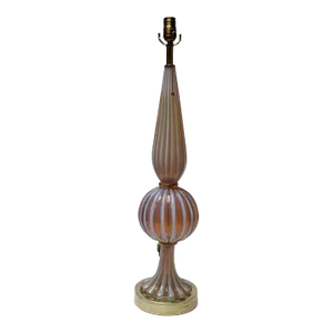 Murano Venetian Baluster Blown Translucent Glass Table Lamp