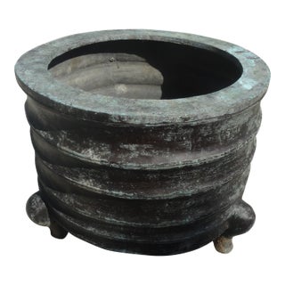 Extra Large Vintage Chinese Bronze Jardiniere Planters For Sale