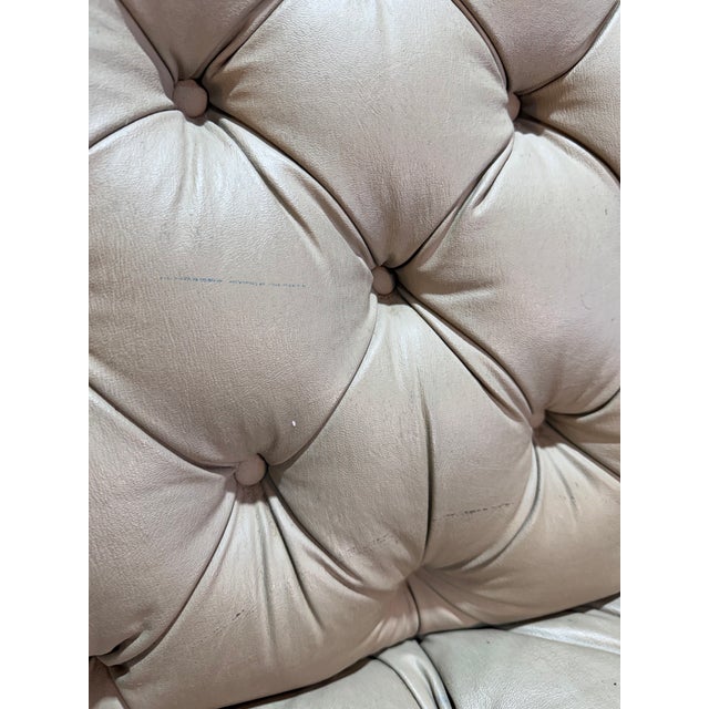 1970s Mid Century Chrome Flat Bar Tufted Chair For Sale - Image 10 of 12