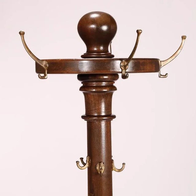 Arts & Crafts Antique Arts & Crafts Mahogany Hall Hat Rack circa 1910 For Sale - Image 3 of 13