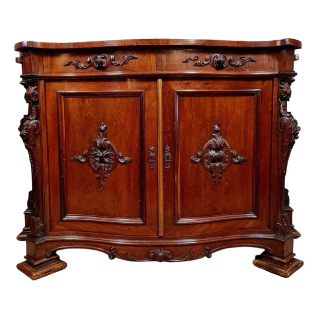 Napoleon III Curved Buffet in Mahogany For Sale
