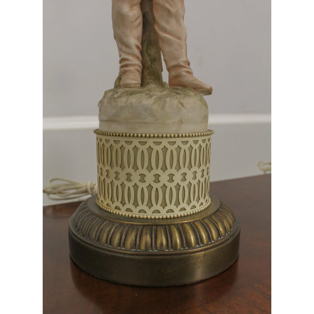 Pair Vintage 1950s Era Bisque Figural Italian Table Lamps Chairish