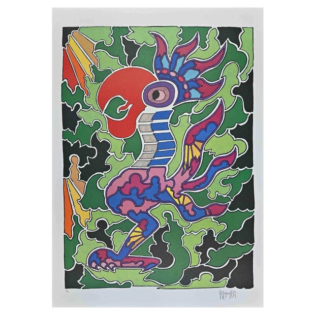 Antonio Cremonese, Parrot, 1980s, Lithograph For Sale