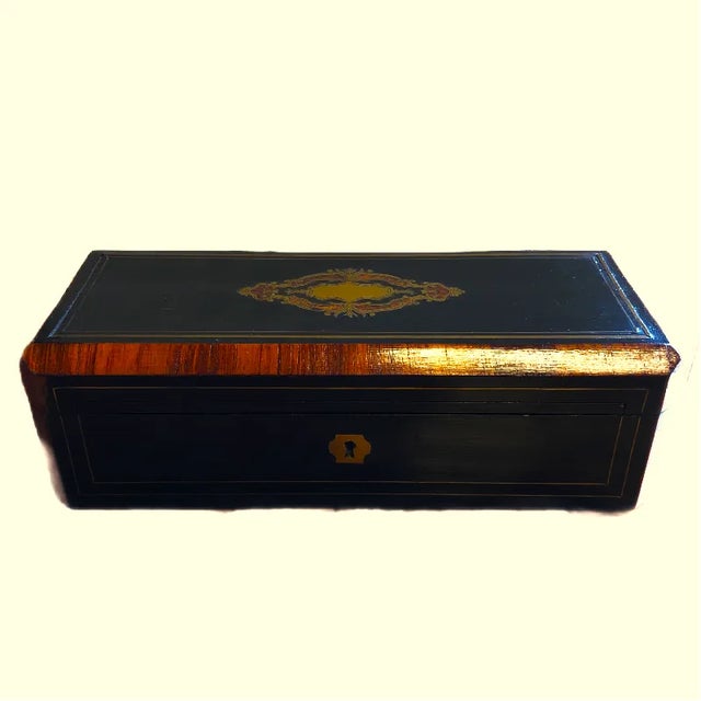 Black French Napoleon III Glove Box For Sale - Image 8 of 9