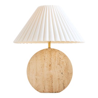 Sculptural Travertine Table Lamp For Sale