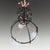 Large Art Nouveau Copper and Wrought Iron Three-Light Pulley Lamp with Glass Shades, 1900 For Sale - Image 4 of 7