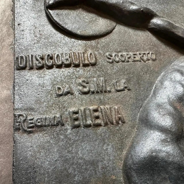 1950s Bronze Italian Relief Panel of a Discobulo For Sale - Image 4 of 9