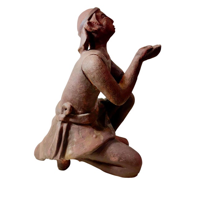 Antique Terracotta Indian Couple Figures -Two Piece Set For Sale - Image 9 of 14