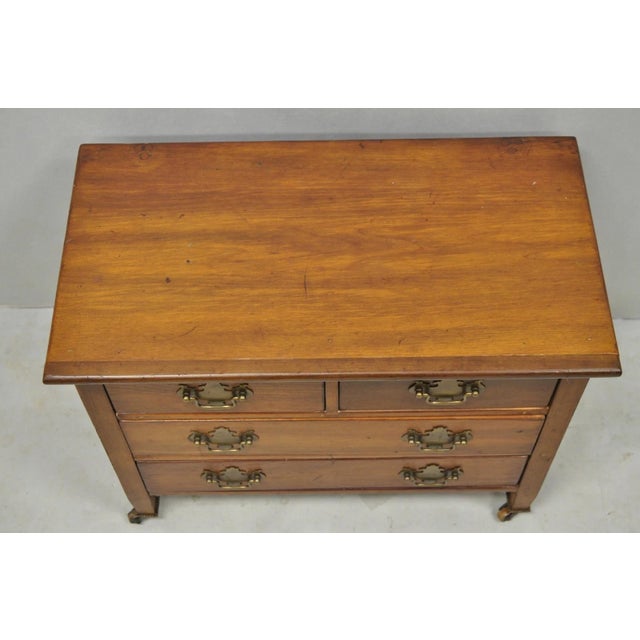 Brown Antique Walnut Miniature Salesman Sample Small Chippendale Chest of Drawers For Sale - Image 8 of 16
