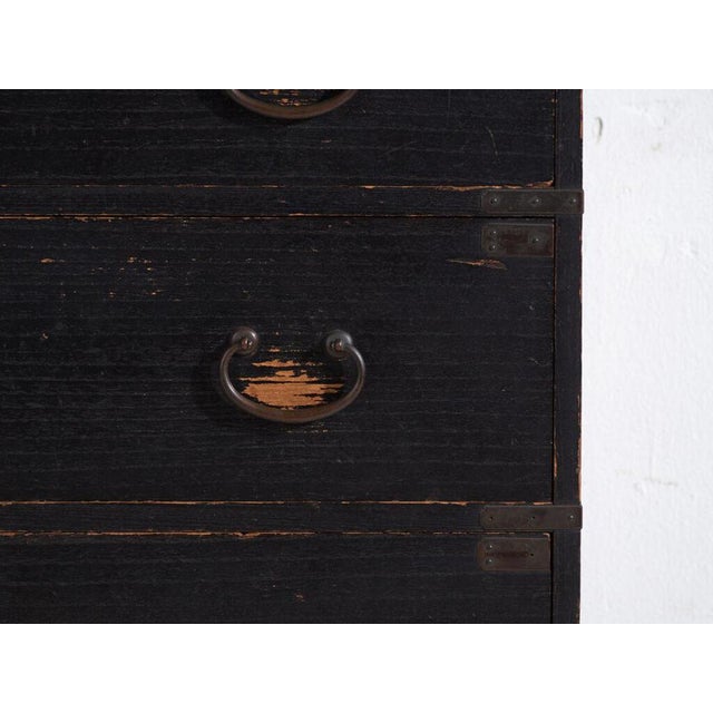 Wood Antique Japanese Black Isho-Dansu Chest For Sale - Image 7 of 13