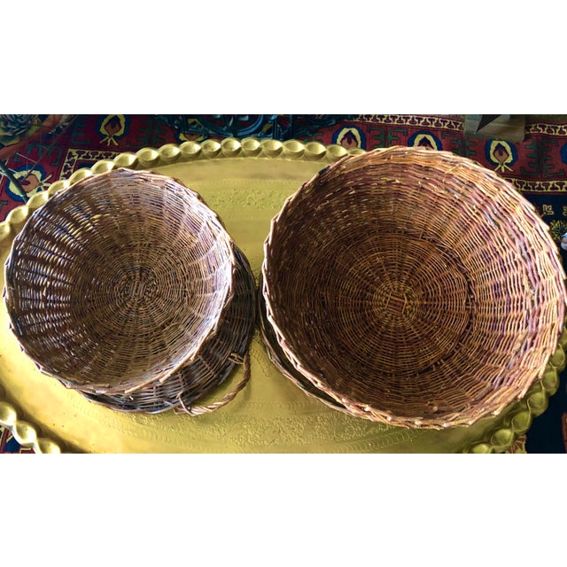 Wood Vintage Handwoven Rattan Cloche and Tray For Sale - Image 7 of 9
