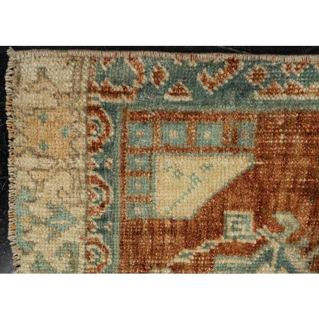Early 21st Century Turkish Mini Rug Oriental Hand Knotted Vintage Rug 1'6" x 2'10" #21143 For Sale - Image 5 of 8