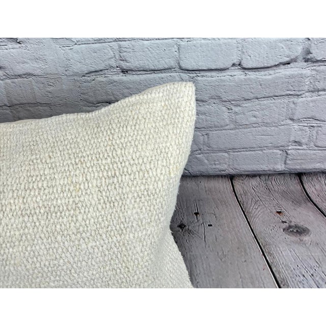 Turkish 16 x 24 Hemp Pillow Turkish Cushion Natural White Pillow Cushion Cover For Sale - Image 3 of 4