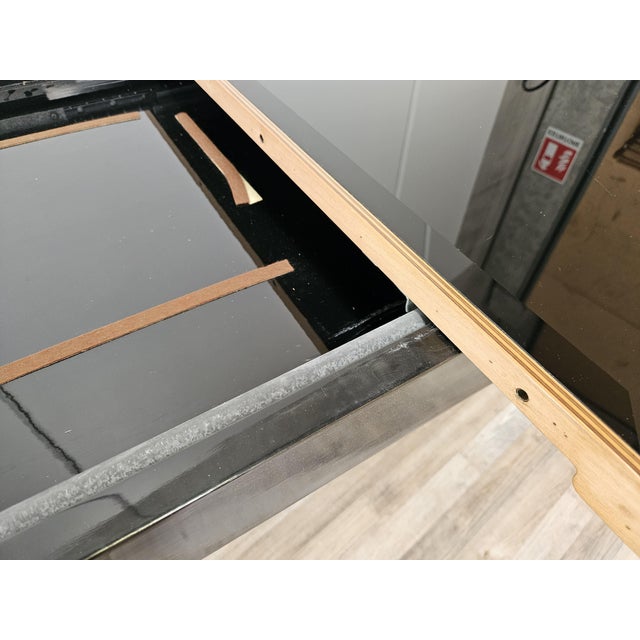 Extendable Dining Table by Pierre Cardin in Black Lacquered Wood, 1970 For Sale - Image 15 of 18