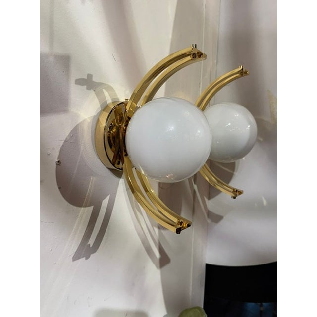 Mid-Century Modern Pair of Murano Ball Sconces For Sale - Image 3 of 7