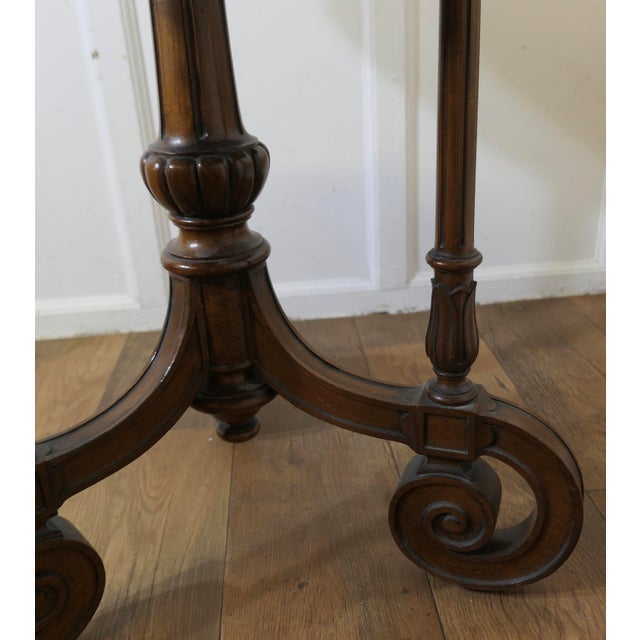 Brown 19th Century Burr Walnut Wine Table For Sale - Image 8 of 8