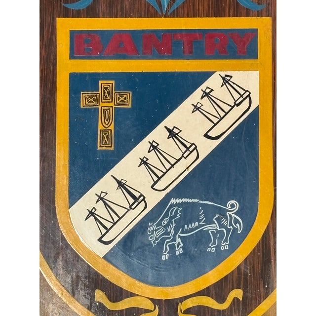 Bantry, Ireland A very well executed artisan painted city sign on metal. The crest / seal of the Bantry is portrayed in...
