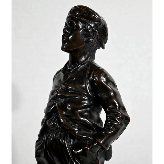 After H. Hertzberg, Le Siffleur, 19th-Century, Bronze For Sale - Image 9 of 18