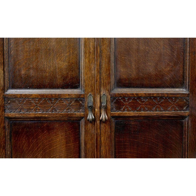 Gothic Revival Oak Wardrobe, 1970s For Sale - Image 4 of 8